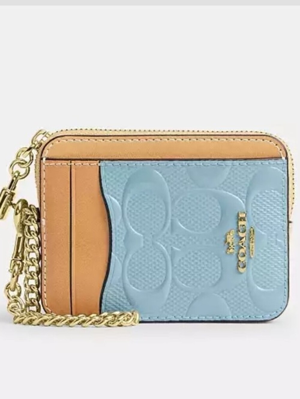 Coach Zip Card Case In Signature Leather